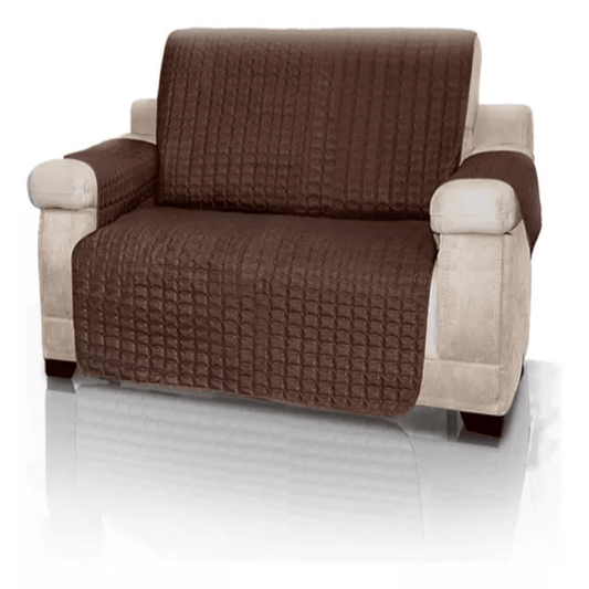 FORRO PROTECTOR DE SOFÁ CAFÉ 2 PUESTOS
